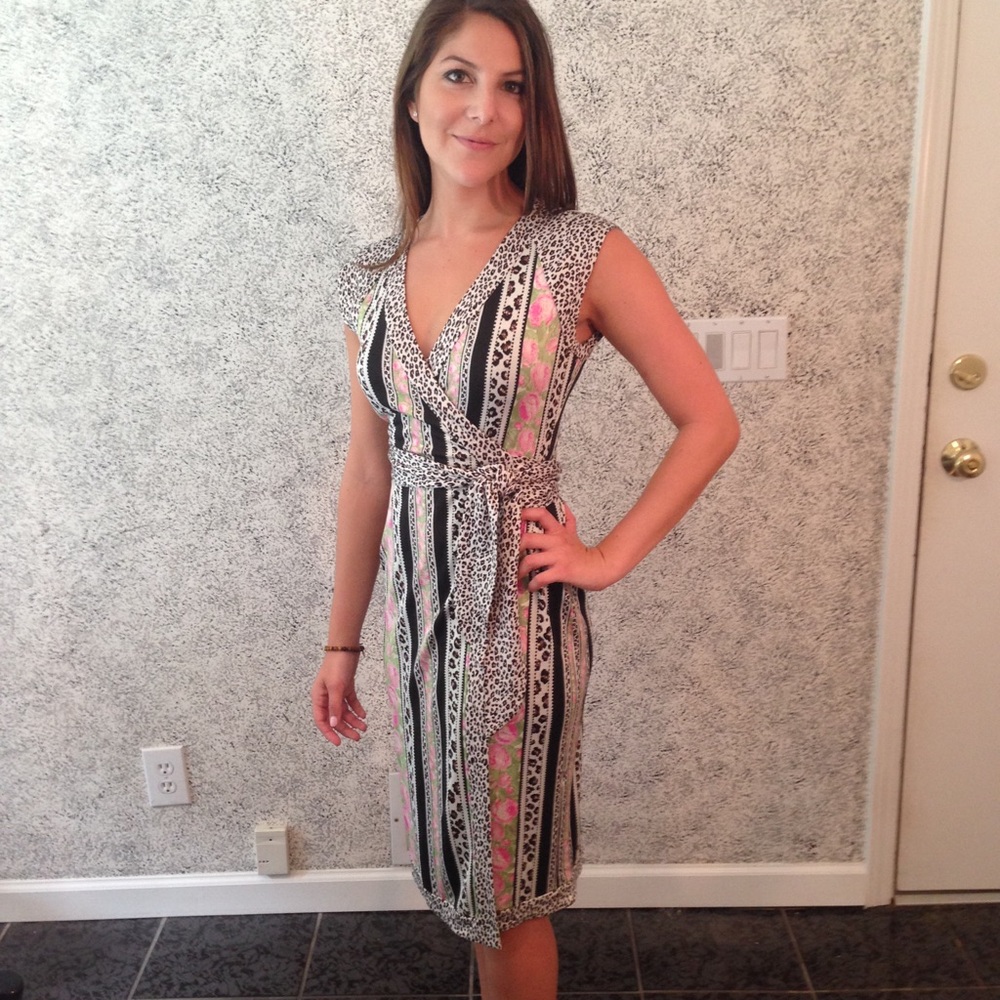 Diane Von Furstenberg Black and White Patterned Dress